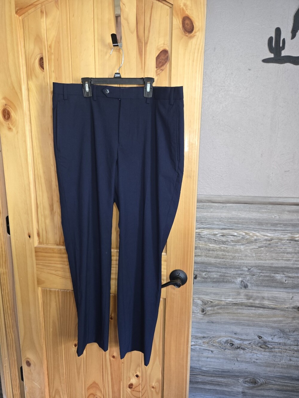 Michael Kors Mens Blue Slim Fit Flat Front Dress Pants Stretch Pockets 36W 30L